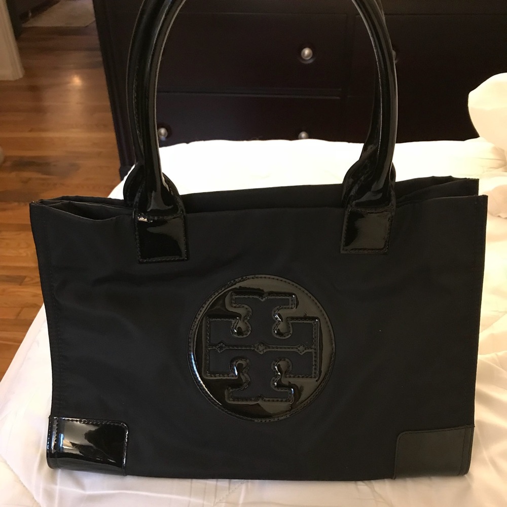 Black Mini Ella Nylon Tory Burch Tote